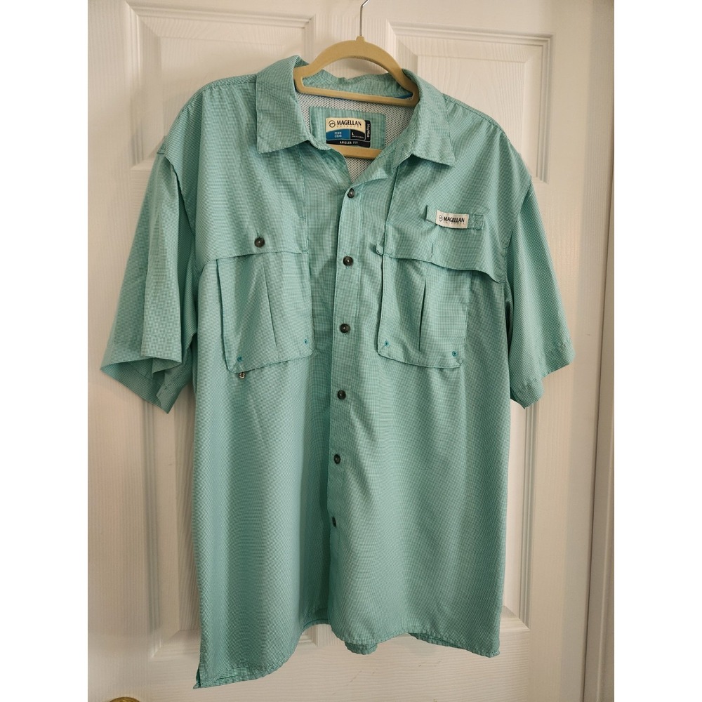 Magellan Laguna Madre Fishing Shirt Mens L Green Angler Fit Mag Wick